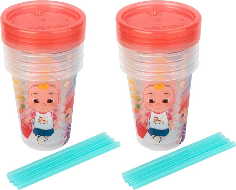 The First Years Take & Toss CoComelon Straw Cups 10 Oz - 8 Toddler Cups - Image 1