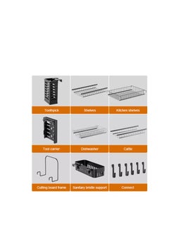 YOMYM Dish Drying Rack Over Sink,YOMYM Retractable Double Layer Drainer Shelf - Rust Resistant Carbon Steel Frame with Removable Utensil Holder -Space Save Must Have (Black, 39 inch)  - Image 2