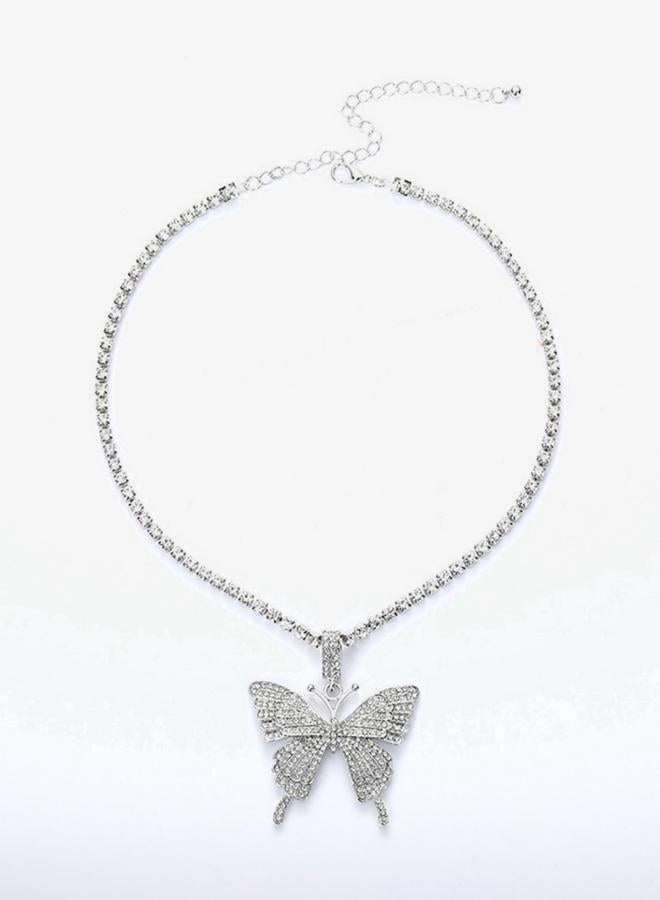 Take Two Rhinestone Butterfly Necklace - Image 2