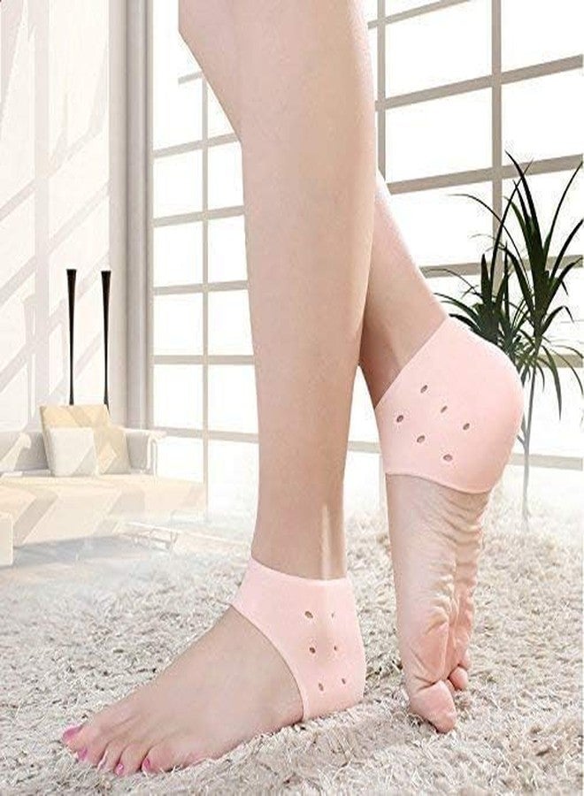 black sparrow Silicone Gel Heel Cups Cushion Insoles Soles Pain Relieve Foot Protectors Spur Support Shoe pad Anti Crack Heel Socks Inserts for Women and Men (Half Heel) (SET 1) - Image 1