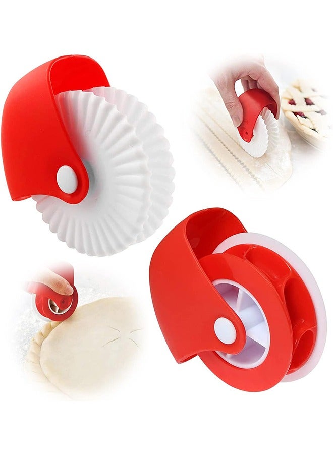Pastry Cutting Wheel & Rolled Pastry Pie Crimper, Baking & Cooking Tool for Apple Pie Crust or Ravioli Pasta - Image 1