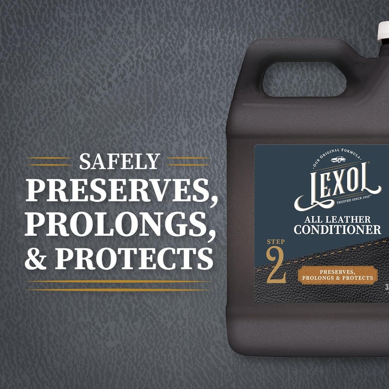 LEXOL مكيف جلد ليكسول العميق، يستخدم على جلد السيارات، الأحذية، الأحذية الطويلة، الأثاث وغيرها من ملحقات الجلد، 101.4 أونصة سائلة (3 لترات) - Image 2