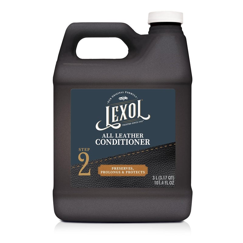 LEXOL مكيف جلد ليكسول العميق، يستخدم على جلد السيارات، الأحذية، الأحذية الطويلة، الأثاث وغيرها من ملحقات الجلد، 101.4 أونصة سائلة (3 لترات) - Image 1