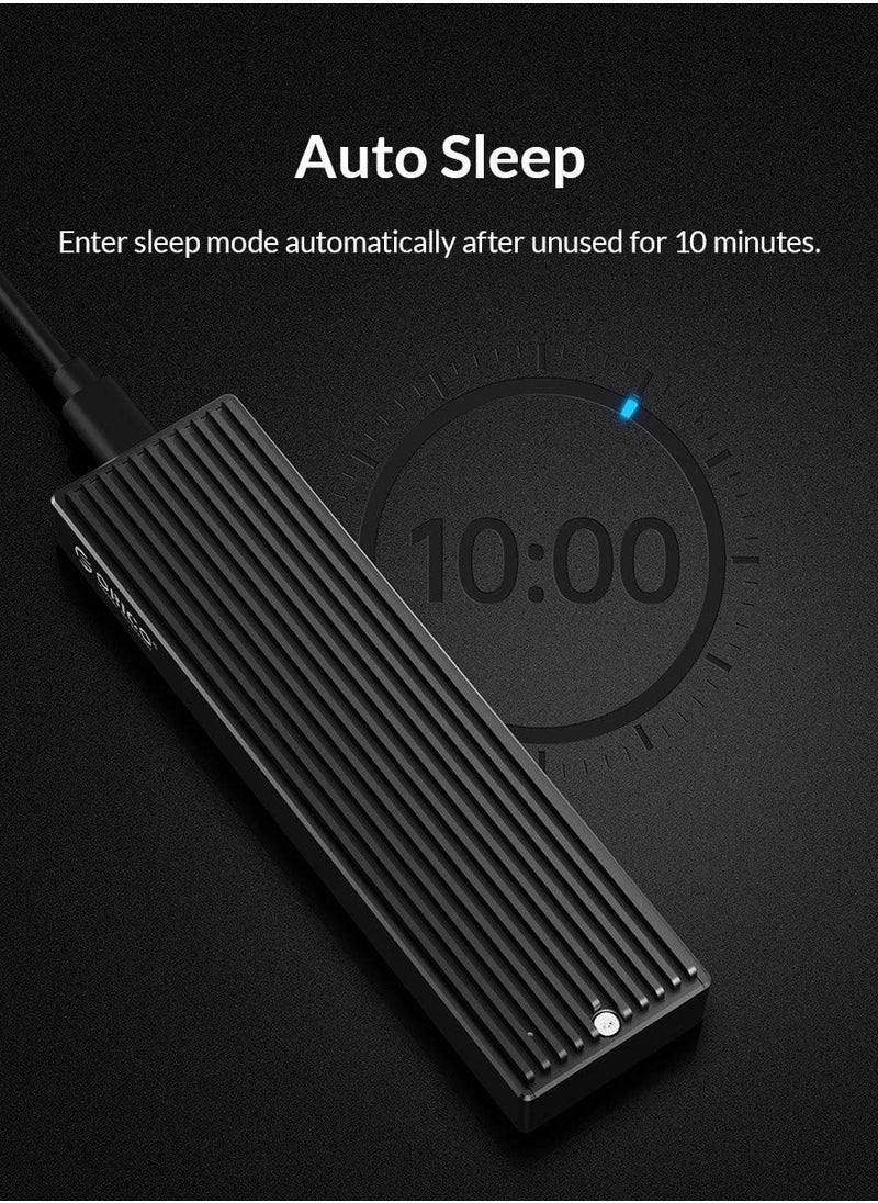 Generic - M.2 SATA B+M/B Key SSD Enclosure USB 3.1 Type C 5Gbps External Solid State Enclosure Adapter for 2280/2260/2242/2230 M.2 NGFF SSD 4TB Max NOT Supoort PCIe NVMe/AHCI M.2 SSD -M2PF - Image 1