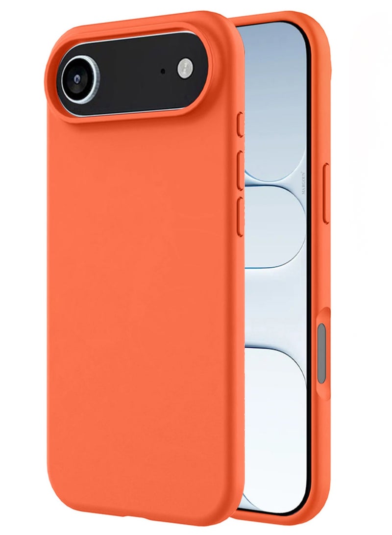 CATANES 3Packs Liquid Silicone Protective Phone Case for iPhone 17 Air , Soft Anti-Scratch Microfiber Lining Utra Slim Drop Protection Phone Cover with Two Privacy Screen Protectors - Cosmic Orange - Image 2
