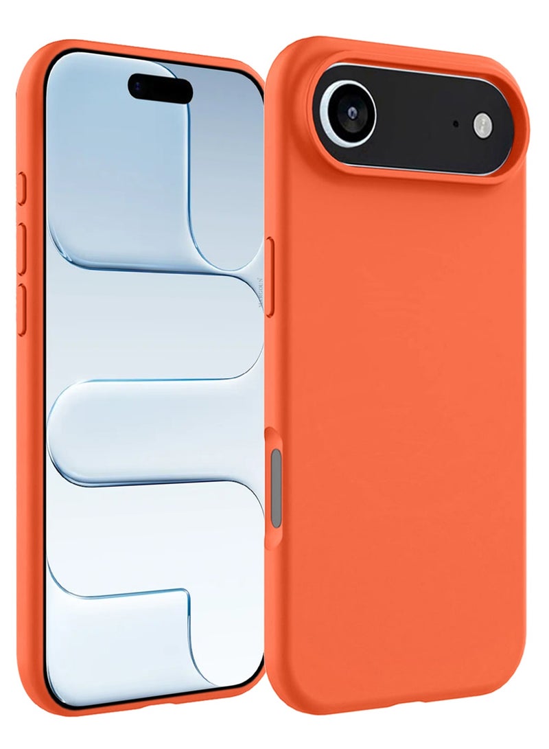 CATANES 3Packs Liquid Silicone Protective Phone Case for iPhone 17 Air , Soft Anti-Scratch Microfiber Lining Utra Slim Drop Protection Phone Cover with Two Privacy Screen Protectors - Cosmic Orange - Image 5