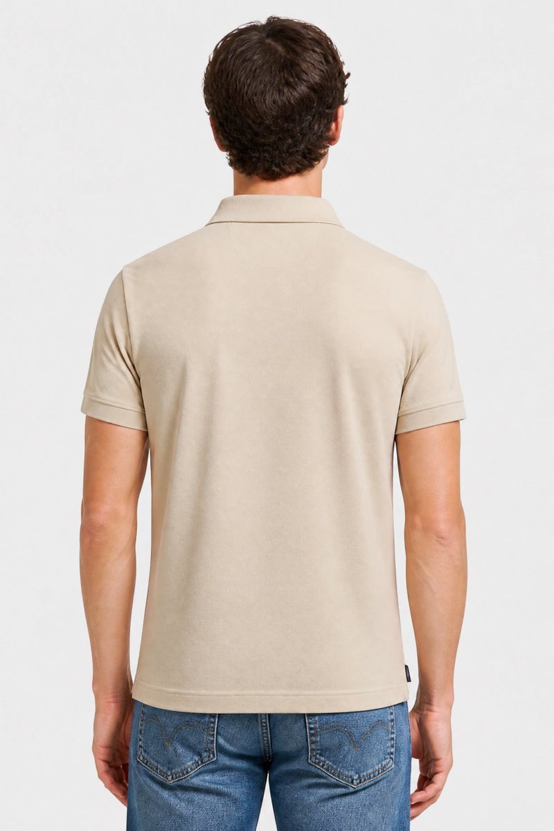 La Martina Men Regular Fit Embroidered Logo Short Sleeve Polo Shirt, Beige - Image 4