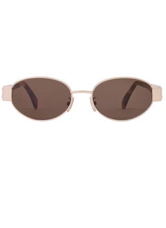 Celine Celine Oval Triomphe Metal 01 Rose Gold Sunglasses CL40235U 28E  - Image 2