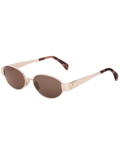 Celine Oval Triomphe Metal 01 Rose Gold Sunglasses CL40235U 28E