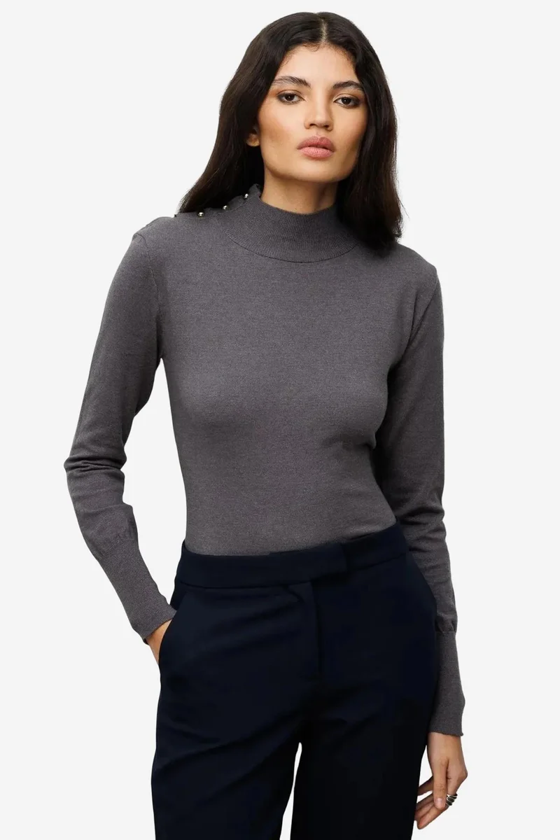ميكسراي MIXRAY Turtleneck Knit Sweater