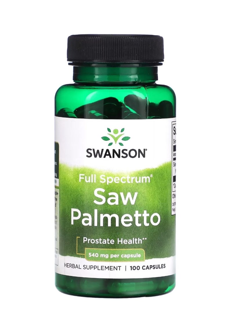 SWANSON Saw Palmetto 540 mg 100 Capsules - Image 1