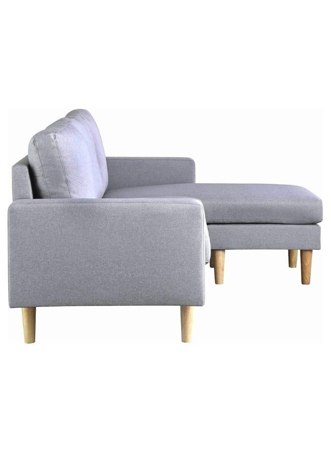 Karnak L-Shaped Sectional Sofa, Wood Legs Modern Corner Sofa Convertible For Studio, Living room furniture Color (Light Grey) - Image 5