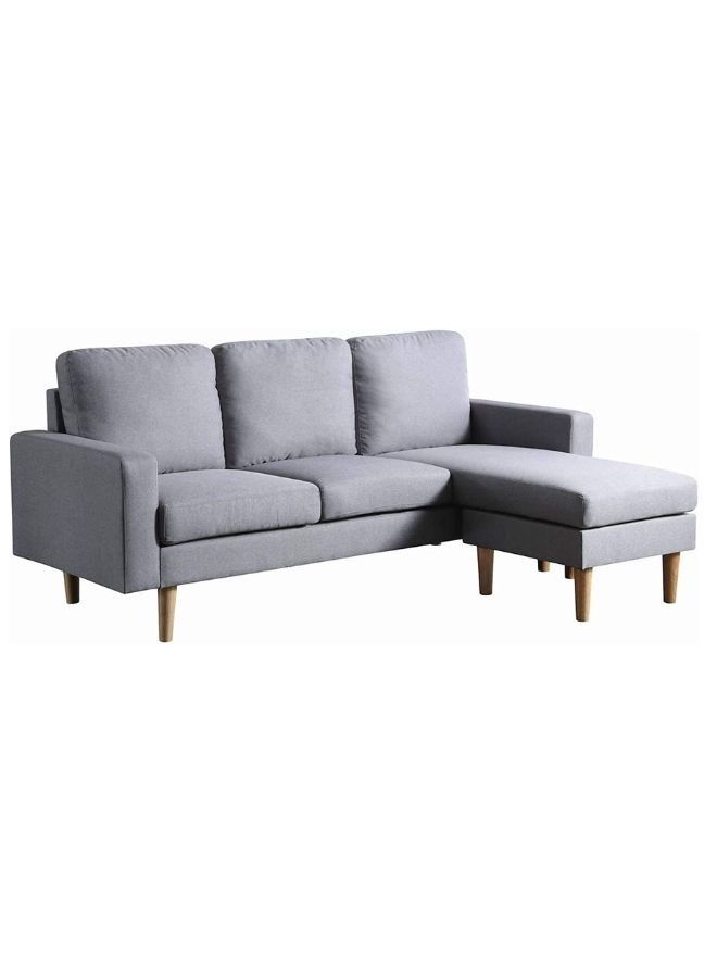 Karnak L-Shaped Sectional Sofa, Wood Legs Modern Corner Sofa Convertible For Studio, Living room furniture Color (Light Grey) - Image 1