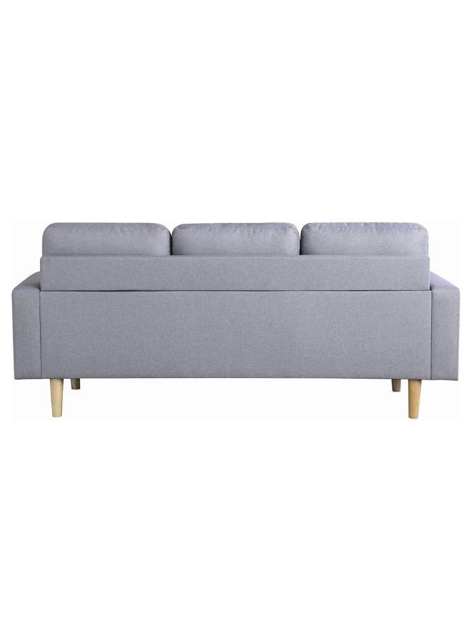 Karnak L-Shaped Sectional Sofa, Wood Legs Modern Corner Sofa Convertible For Studio, Living room furniture Color (Light Grey) - Image 3