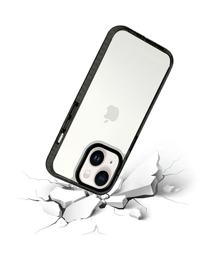 IPhone 14 Black-Ring Collision-Resistant Triple-In-One Transparent Case - Image 3