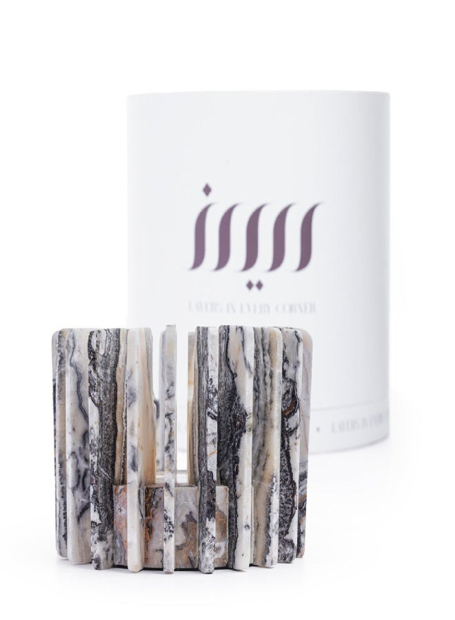 Layers Ochna Jurassic Travertine Small Holder – With Gold or Black Incense Burner or Candle - Image 1