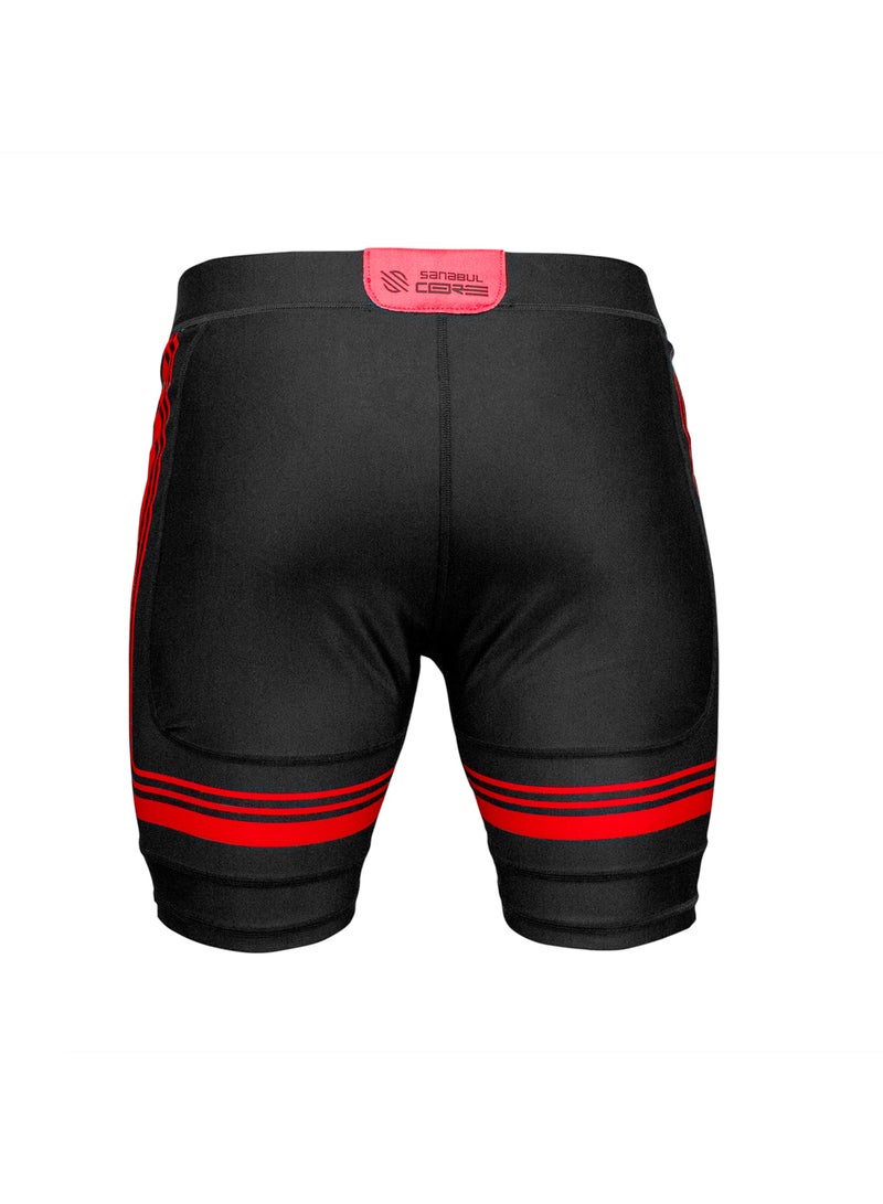 Sanabul Core Compression MMA Shorts Wrestling Jiu Jitsu No Gi BJJ Shorts for Men Red SMALL - Image 2