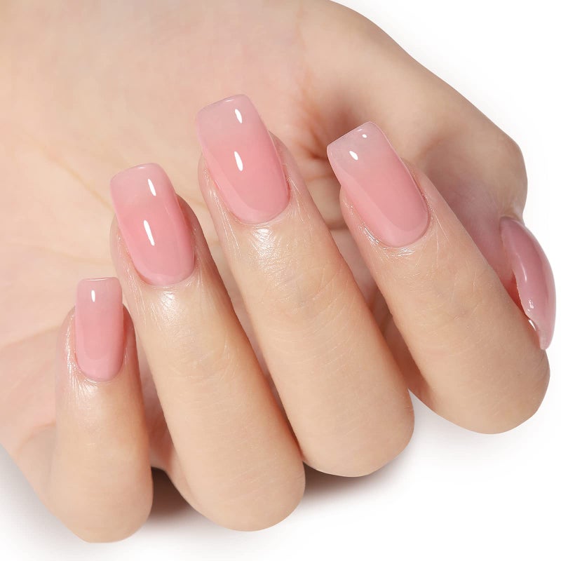 AILLSA Gel Nail Polish Nude Pink Gel Polish Sheer Neutral Color Jelly Gels Nail Polish Natural Translucent Soak Off U V Nails for Nail Art French Manicure at Home 0.51 Fl Oz /GB49 - Image 2