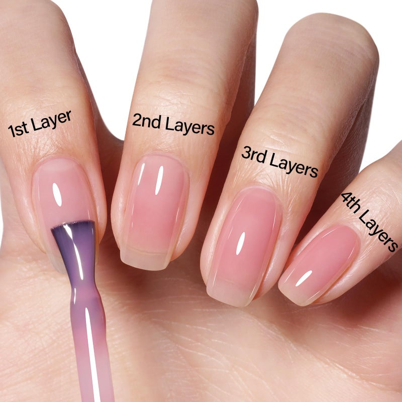 AILLSA Gel Nail Polish Nude Pink Gel Polish Sheer Neutral Color Jelly Gels Nail Polish Natural Translucent Soak Off U V Nails for Nail Art French Manicure at Home 0.51 Fl Oz /GB49 - Image 4