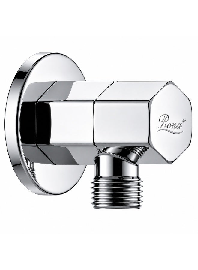 RONA Premium Solid Copper Angle Valve | Heavy-Duty Quarter Turn Shut-Off Valve with Hexagonal Cap | Leak-Proof Ceramic Disc | Universal G 1/2" Fitting for Bathroom & Kitchen | 5-Year Warranty (Available in 6 Luxury Finishes) - Image 1