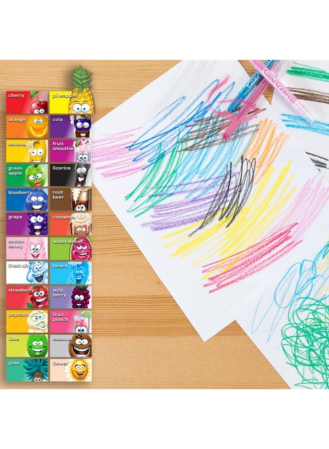 كرايولا أقلام تلوين قابلة للالتواء من Silly Scents، أقلام تلوين برائحة حلوة، 24 قطعة - Image 2