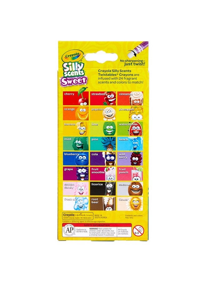 كرايولا أقلام تلوين قابلة للالتواء من Silly Scents، أقلام تلوين برائحة حلوة، 24 قطعة - Image 3