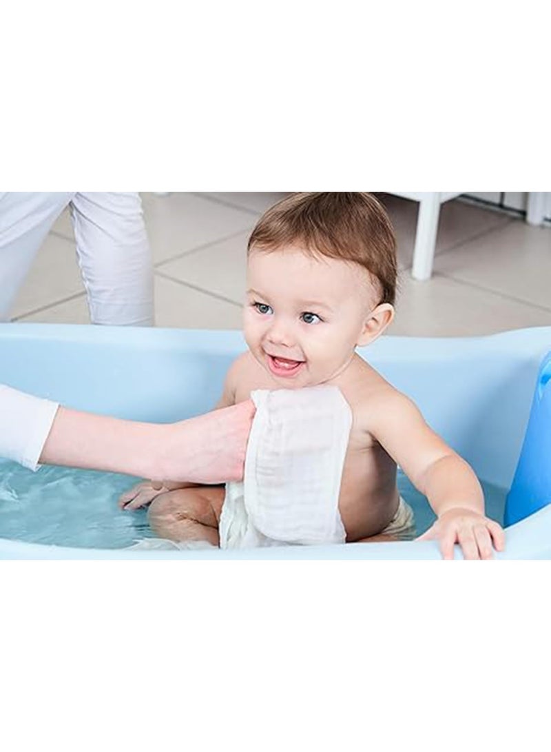 Muslin Baby Burp Cloths, 100% Cotton, 20 x 10 inches, White, 8 Pack - Image 5