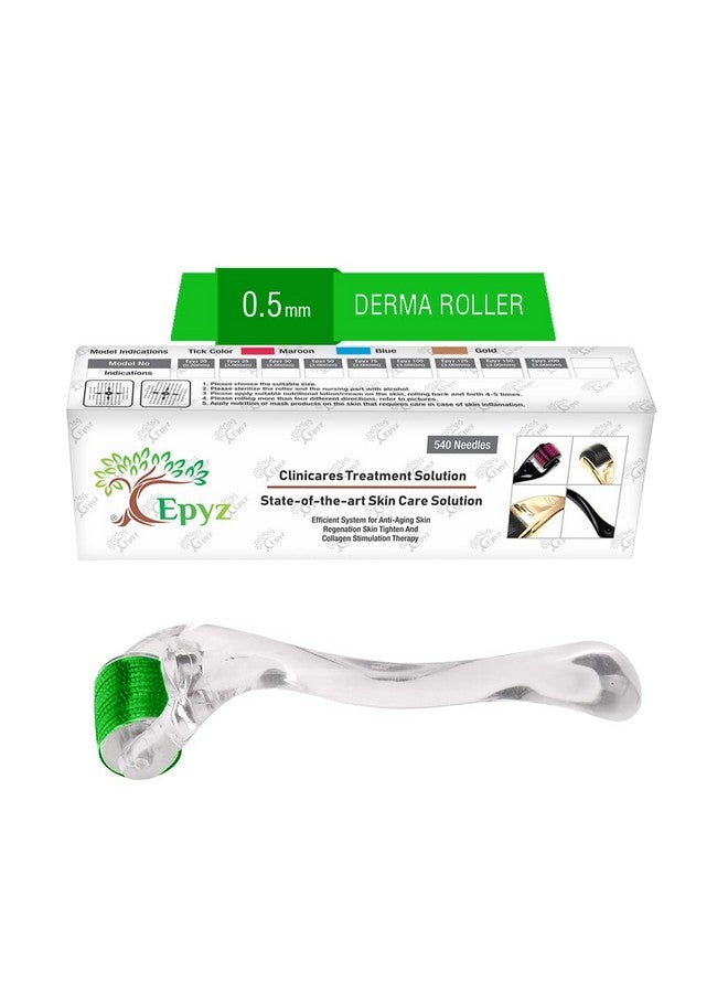 Epyz Transparant Derma Roller With 540 Titanium Alloy Needles (0.5, Green) - Image 1
