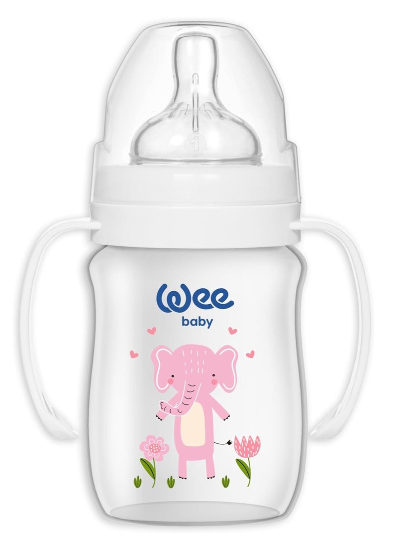 Wee Baby Safari Bottle 150ml silicone nipple size 1 with hand - Image 1