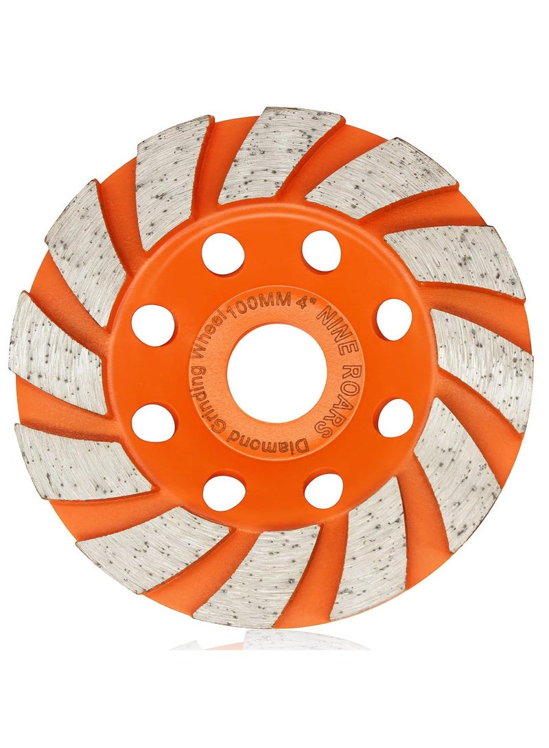 NINEROARS 4 Inch 100mm Diamond Grinding cup Wheel for Hard Concrete, Marble, granite, Stone, 20 mm/16mm center hole, fits  Angle grinder - Image 1