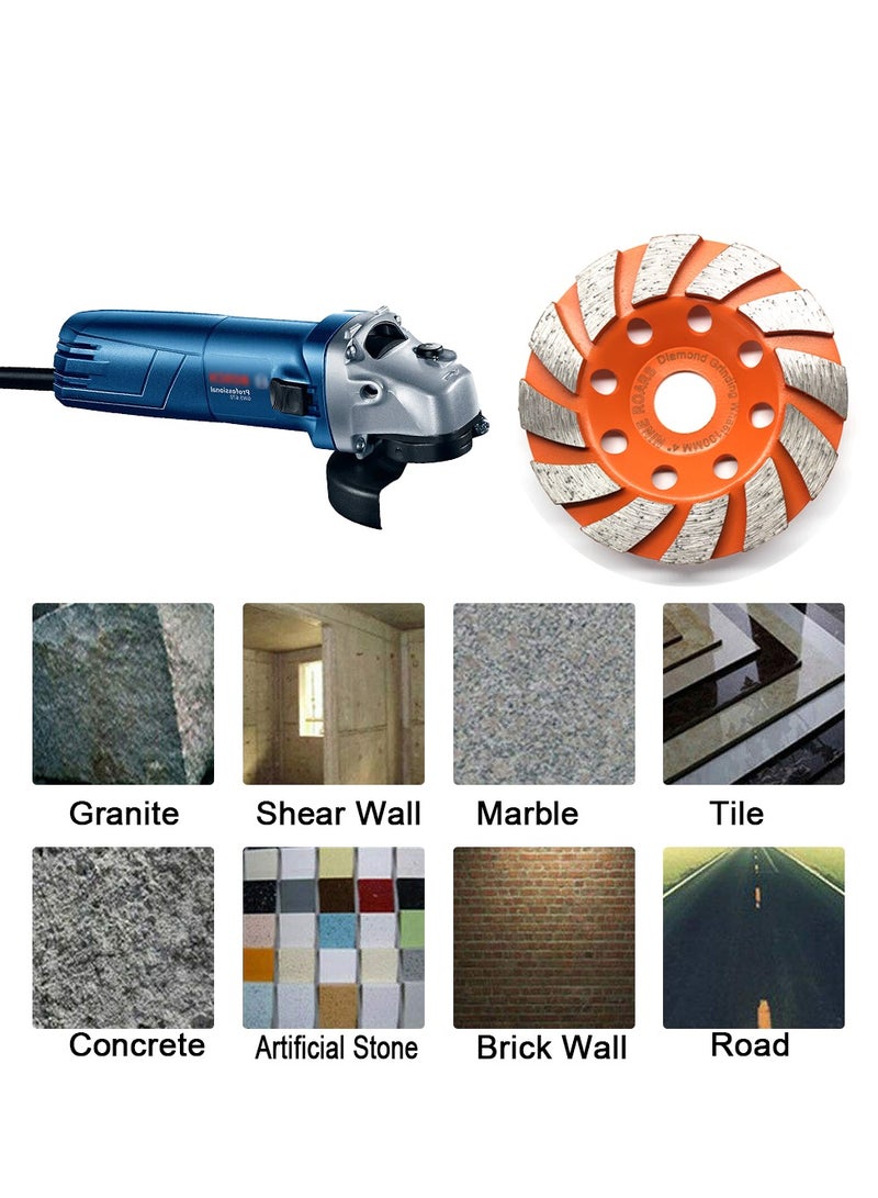 NINEROARS 4 Inch 100mm Diamond Grinding cup Wheel for Hard Concrete, Marble, granite, Stone, 20 mm/16mm center hole, fits  Angle grinder - Image 5