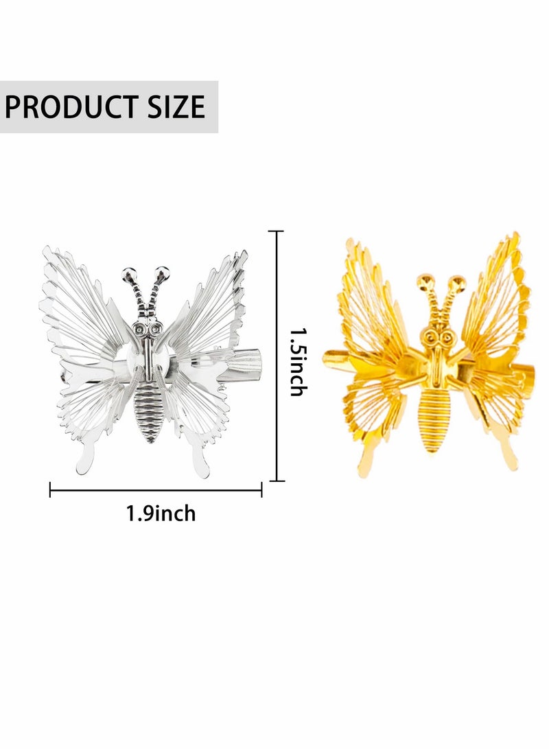 12 Pcs 3D Metal Butterfly Hair Clips, Cute Moving Butterfly Hair Claw Pins, Stylish Hair Accessories for Creative Hair Styling - Image 5