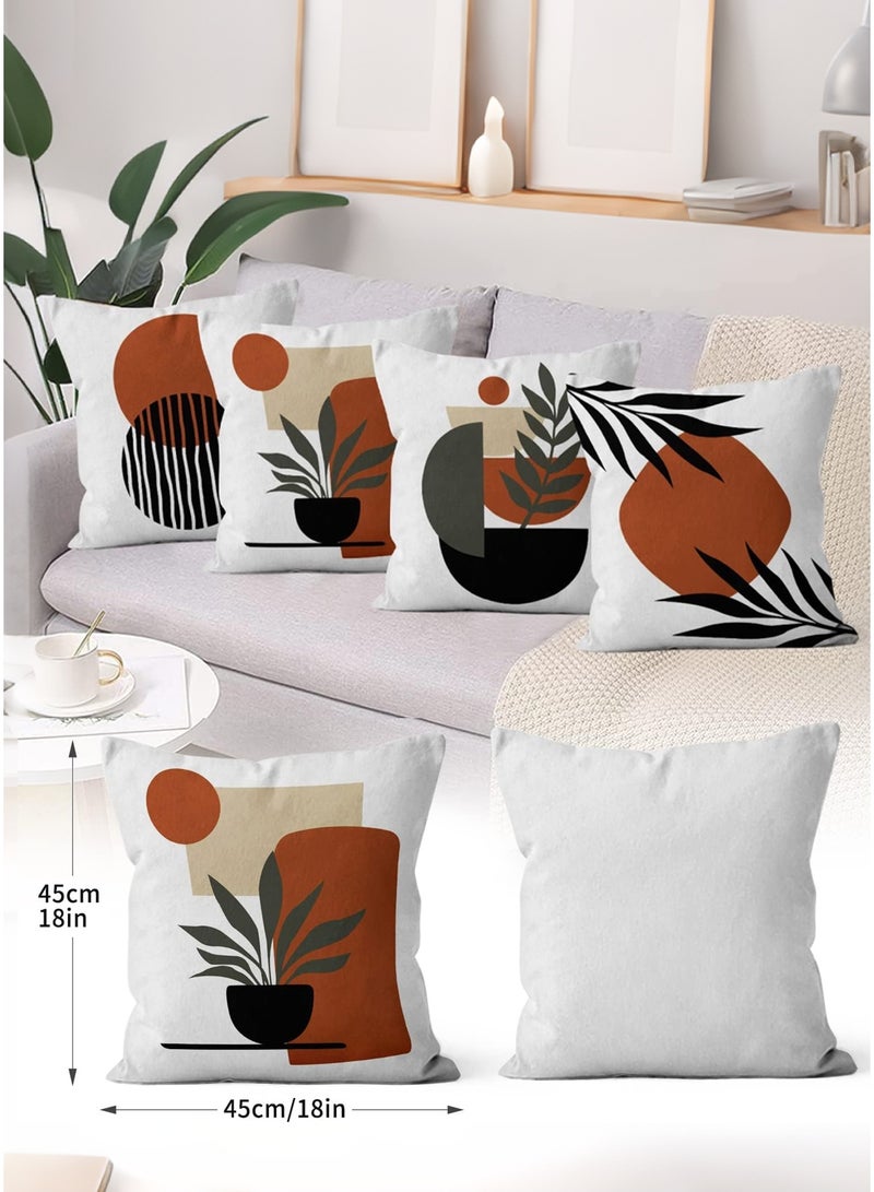 CUBEXELL Cushion Covers Set of 4, Bohemian Style, Linen Cushion Covers 45cm x 45cm, Suitable for Living Room Sofas, Car Seats, Beds, etc., 18x18 Inches - Image 3