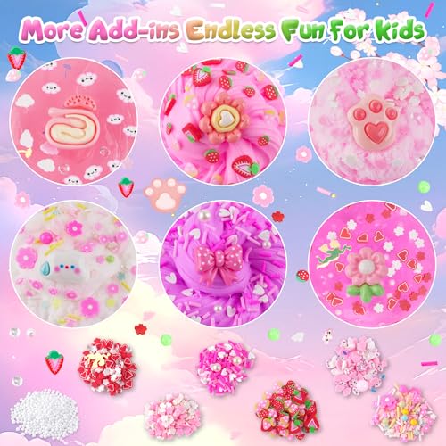 LAWOHO 6 Pack Slimes, Pink Slime Kids, Cloud Slime kit for Girls Ages 8-12, Toys for Girls and Boys, for Kids Slime Set Party kit Goodie Bag Stuffers, 4 5 6 7 8 9 10 Year Old Girl Birthday Gift Cute Stuff - Image 3