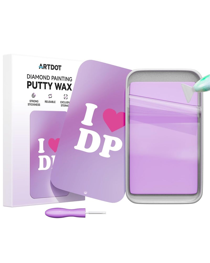 ARTDOT Strong Adsorption Putty Wax for Diamond Art Kits for Adults,Large Size Glue with Sealed Storage Box for Diamond Painting Accessories and Tools - Image 1
