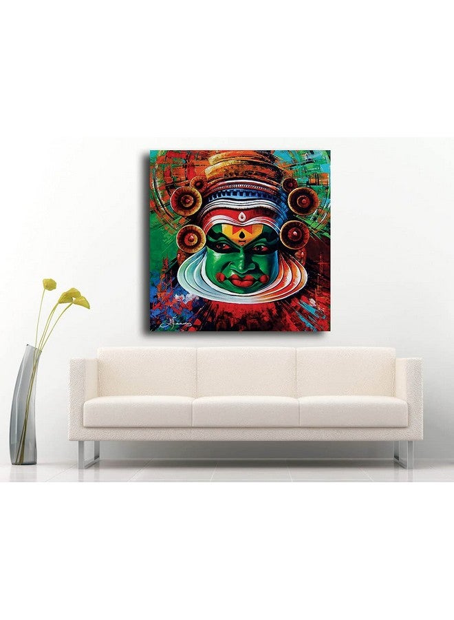PIXELARTZ Kathakali Dancer Canvas Painting, Classic Indian Art for wall, dance academy - (35x35 Inches, Large) (Unframed) - Image 2
