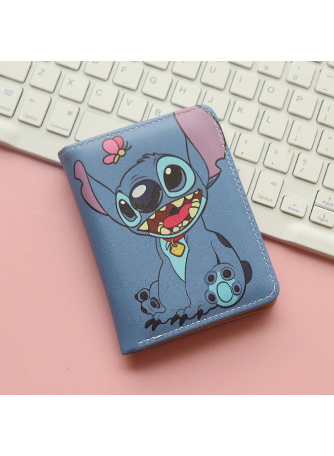 Men's Boy's Short Cartoon Cute Folding Folding Wallet Large Capacity Multi-Card Stinky Coin Purse-Color:Two-fold Wallet Little Butterfly Stillson  - Image 1