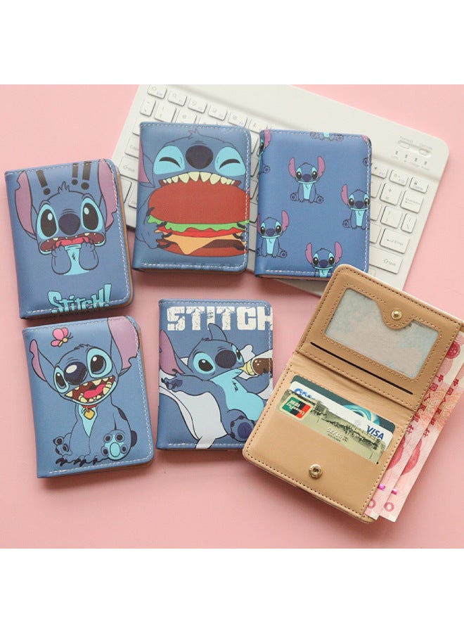 Men's Boy's Short Cartoon Cute Folding Folding Wallet Large Capacity Multi-Card Stinky Coin Purse-Color:Two-fold Wallet Little Butterfly Stillson  - Image 2