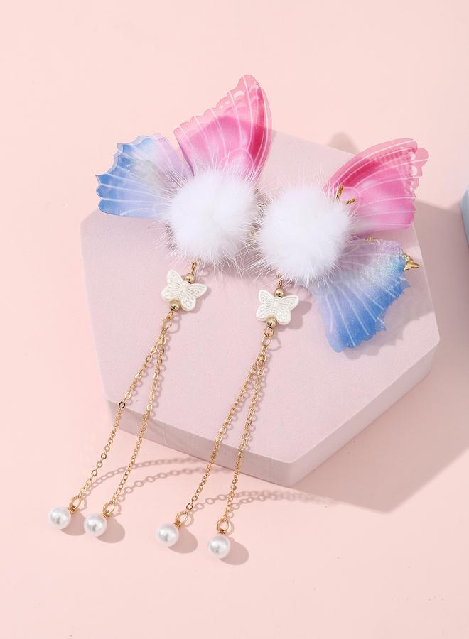 Take Two Set of 2 - Butterfly Chain Hair Clips - Image 1