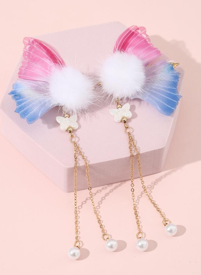 Take Two Set of 2 - Butterfly Chain Hair Clips - Image 3