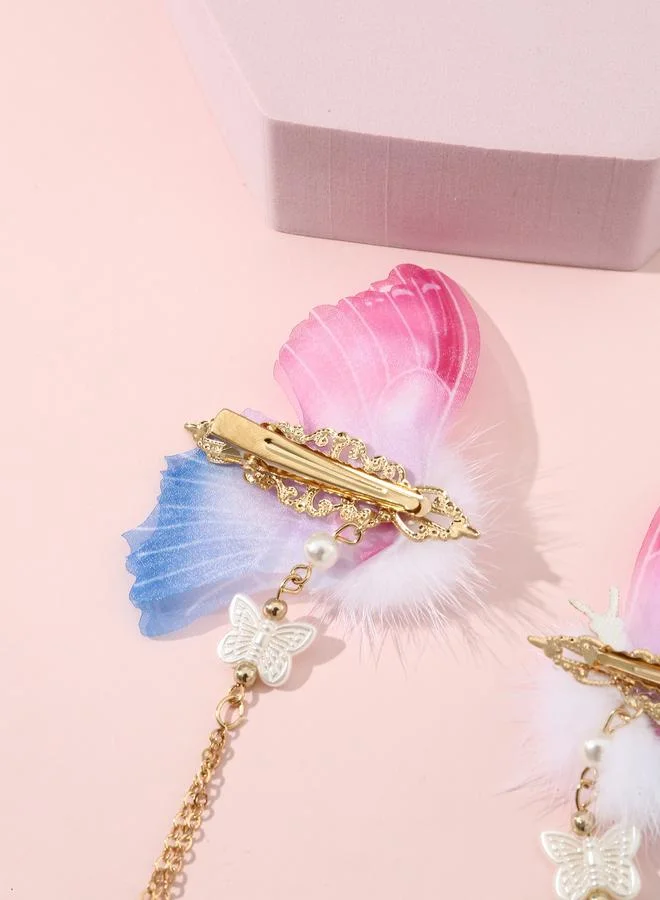 Take Two Set of 2 - Butterfly Chain Hair Clips
