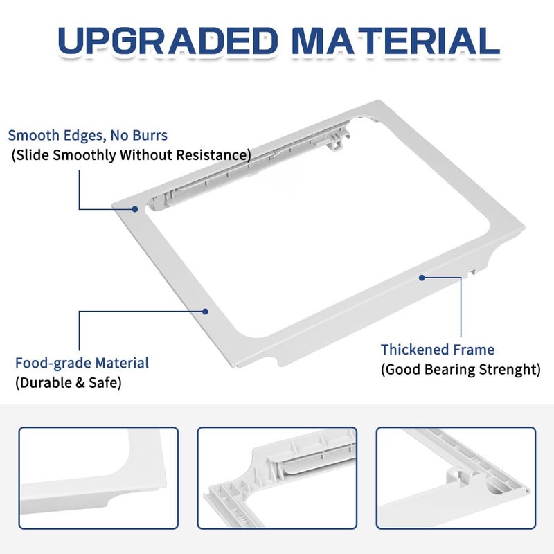 KOZHOM [Upgraded] W10861519 Deli Drawer Hanger, Refrigerator Meat Drawer Shelf Holder for Whirlpool WRT148/WRT311/WRT318, Replaces W10628698, 4382323, AP5999492 - Image 4
