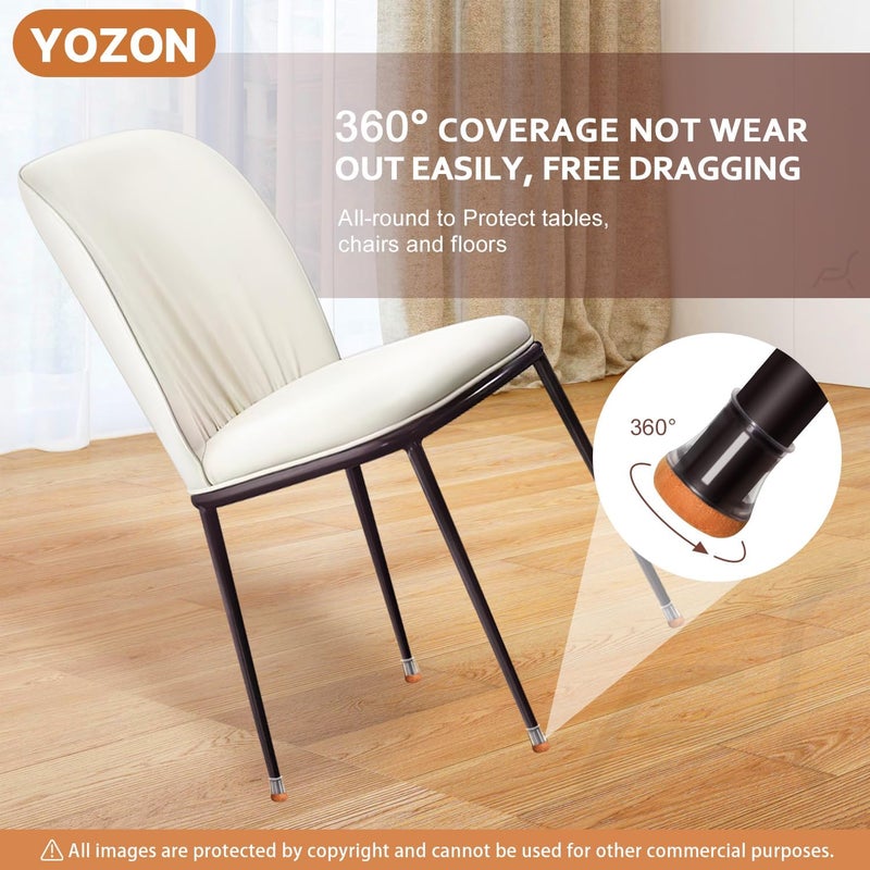 YOZON Small Chair Leg Floor Protectors Chair Leg Protectors for Hardwood Floors Felt Silicone Caps Strengthen Bottom Protection Anti-Scratch Reduce Noise 32 Pack Clear Round Small Fit 1/2" to 3/4" (14-19mm) - Image 3