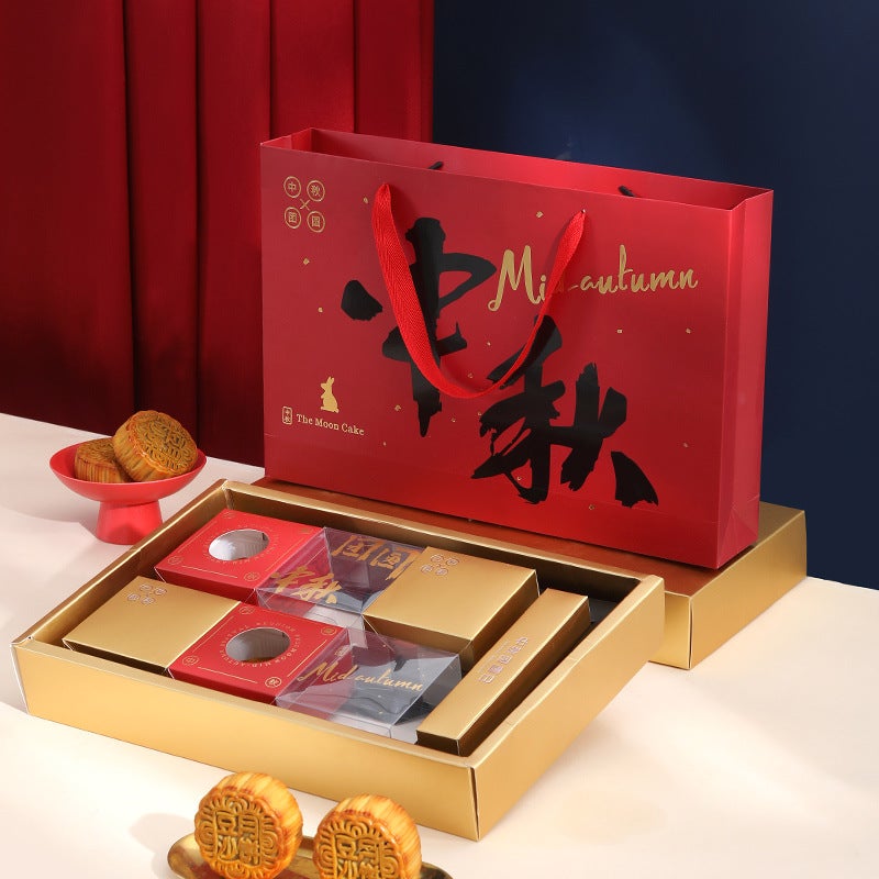 Chinese Red Mid-Autumn Moon Cake Gift Box High-End Ice Skin Gift Box Egg Yolk Crisp Packaging Box - Image 3