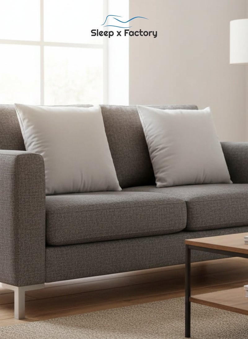 سليب × فاكتوري مخدتين ديكور مخمل أبيض سكري – 45×45 سم – حشوة مايكروفايبر - Image 2