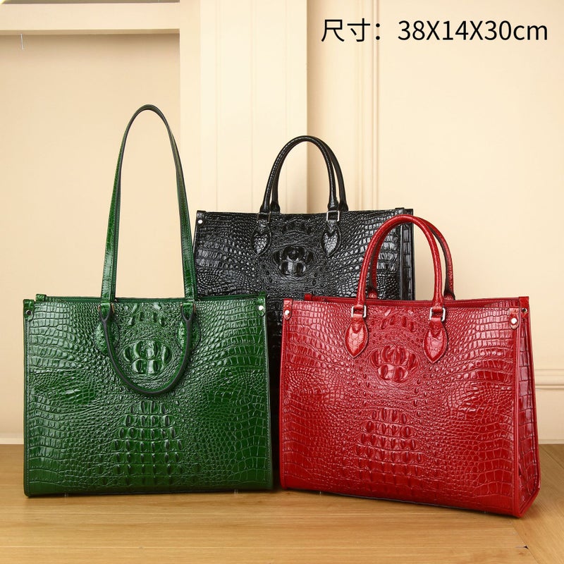 Crocodile Fish Bone Pattern Ladies Handbag High-End Fashion Tote Bag Large Capacity Women'S Bag Shoulder Diagonal Bag Factory - Image 2