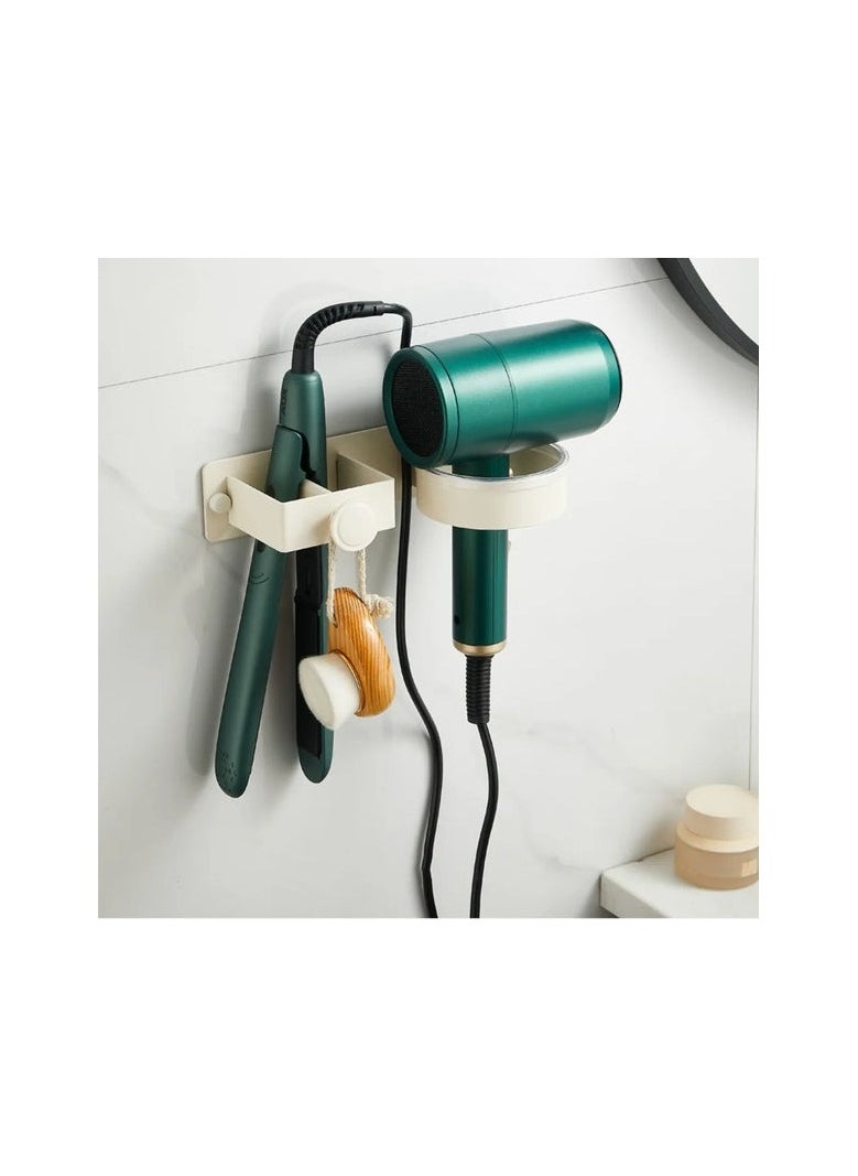 NoEnName Null Wall-Mounted Hair Dryer Holder – Self-Adhesive, No-Drill Organizer for Bathroom & Styling Tools  - Image 1