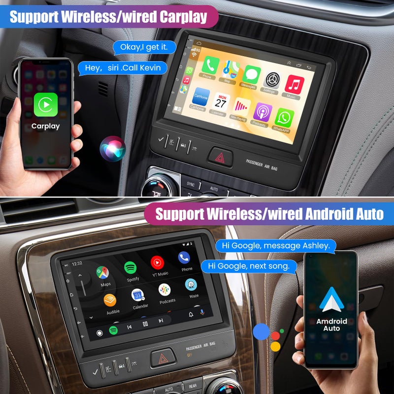 electrosmart 7" Car Radio for GMC Acadia 2013-2017 | for Chevrolet Chevy Traverse 2013-2017 | for Buick Enclave 2013-2017 | Touch Screen Car Stereo | GPS Navigation | with Wireless Carplay Android Auto - Image 3