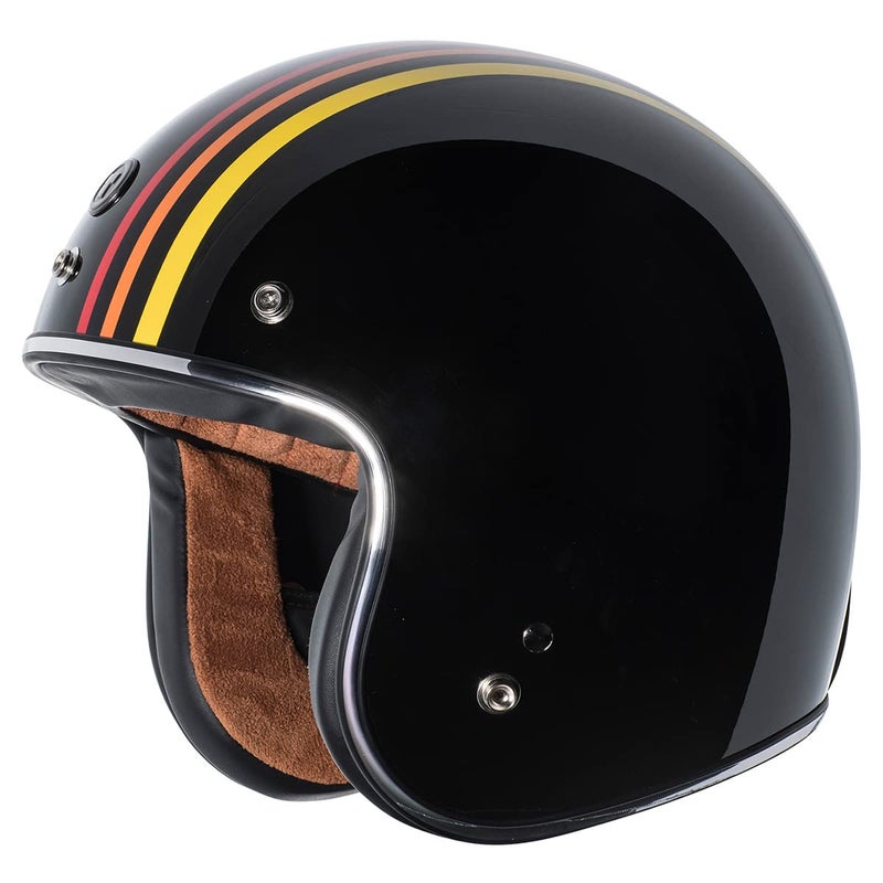 TORC T50Del Mar Route 66 Open Face Helmet with 1978 Graphic Gloss Black XLarge