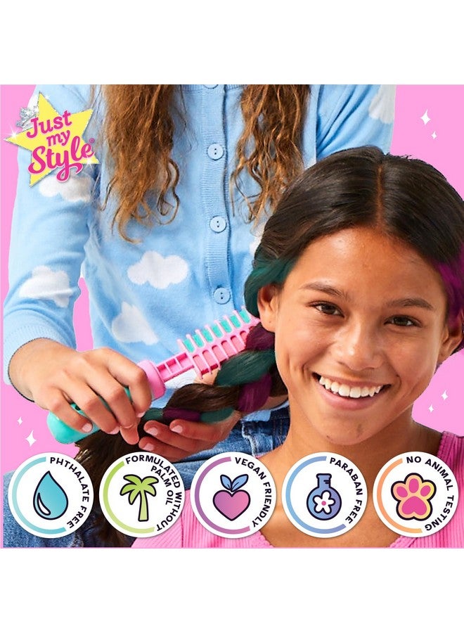 جاست ماي ستايل مصفف شعر متكامل من Just My Style، أداة تصفيف شعر 4 في 1 مع ختم الأحجار الكريمة، وخرز، وطباشير، وفرشاة - إكسسوارات شعر ممتعة للفتيات من سن 8 إلى 12 عامًا - Image 3